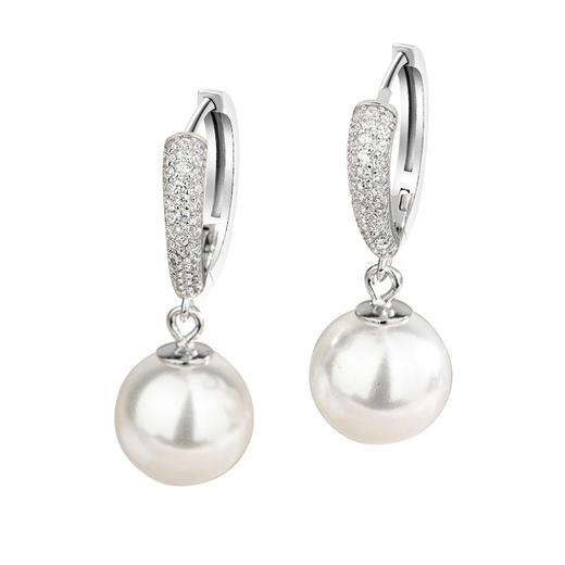 丁摩 s925纯银桃心珍珠耳环女耳坠高级感耳钉新款洋气耳饰5ZF-1523 商品图4