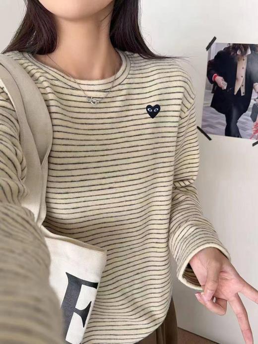 D120857亲肤不扎人兔毛细腻柔滑条纹打底衫 商品图5