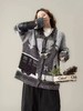 D120837复古潮酷风黑灰白高领牛角扣针织开衫外套 商品缩略图4