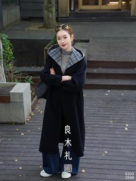 休闲——山羊绒连帽大衣