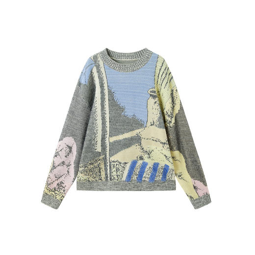 谜底套头针织衫长袖2026年春季新品原创提花肌理毛衣女261MZ0302 商品图4