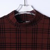 T5073SDSA男士秋冬新款痞帅男装潮牌复古撞色格纹格子立领长袖T恤百搭 商品缩略图1