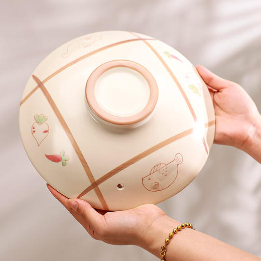 【鱼萝欢鲜浅煲】陶煲王新款陶瓷煲仔饭专用砂锅广东啫啫煲浅口土沙锅耐高温可干烧 商品图7