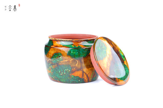 三希堂  流霞系列  《荷》大漆茶罐 商品图1