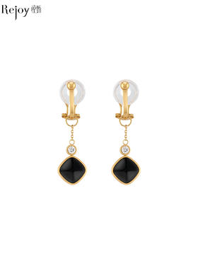 【挚友限定】玉塔 18k金钻石黑青玉耳挂（封板福利 无质量问题不接受7天无理由）