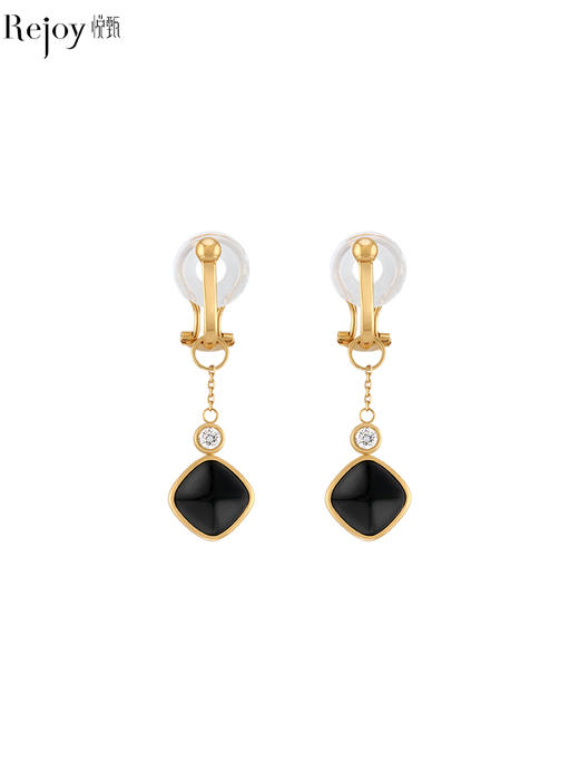 【挚友限定】玉塔 18k金钻石黑青玉耳挂（封板福利 无质量问题不接受7天无理由） 商品图0