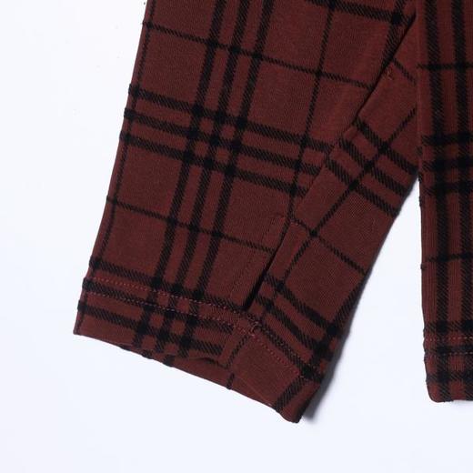 T5073SDSA男士秋冬新款痞帅男装潮牌复古撞色格纹格子立领长袖T恤百搭 商品图3