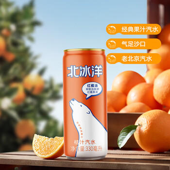 北冰洋桔汁汽水330ml*24罐果汁碳酸饮料整箱装经典汽水火锅聚餐经典装 商品图2