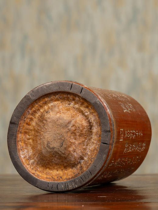 清	竹雕诗文笔筒 商品图4