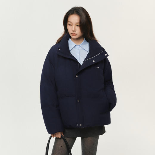 潮牌90白鸭绒立领箱型短款羽绒服休闲简约双色可选NP5BDJ01 商品图2