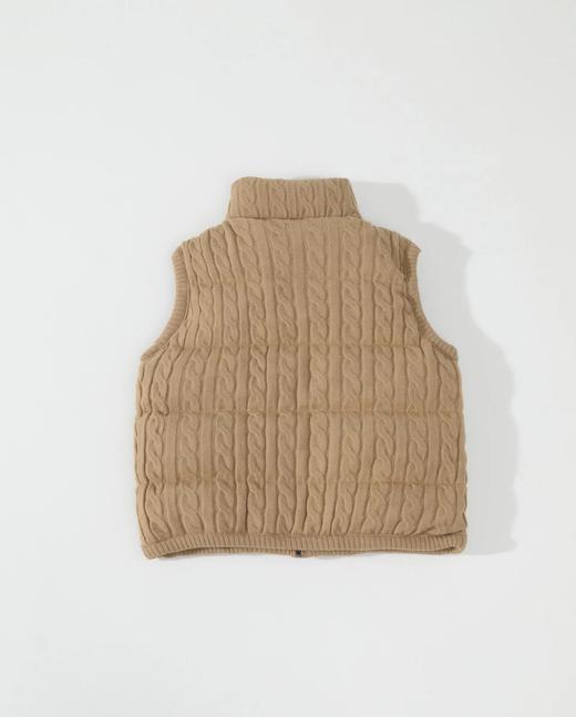 D120839小标点缀绞花针织羽绒服无袖立领马甲女款 商品图6