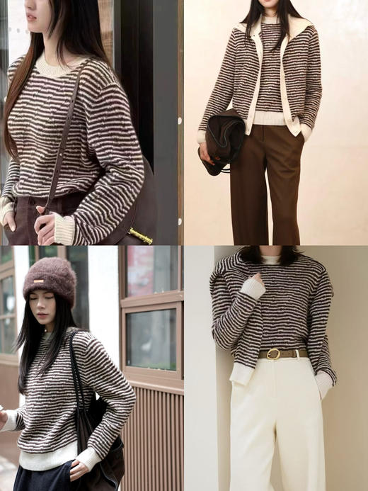 128-9独家圆正 小禾 康宝莱招牌白厂丝 柔滑轻盈温润 丝羊绒 套头圆领/翻领开衫 商品图1