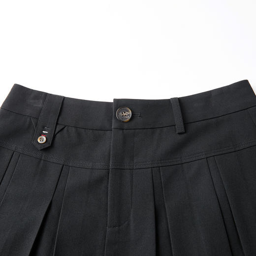 谜底复古百褶半裙2026年春季新品学院风百搭利落短裙女261MB0089 商品图3