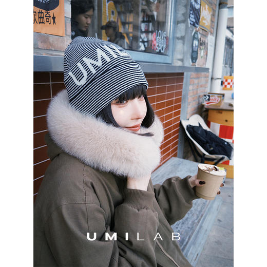 UMILAB｜暖伴*造型神器 100%羊毛保暖抗寒经典三色针织冷帽K675W 商品图4