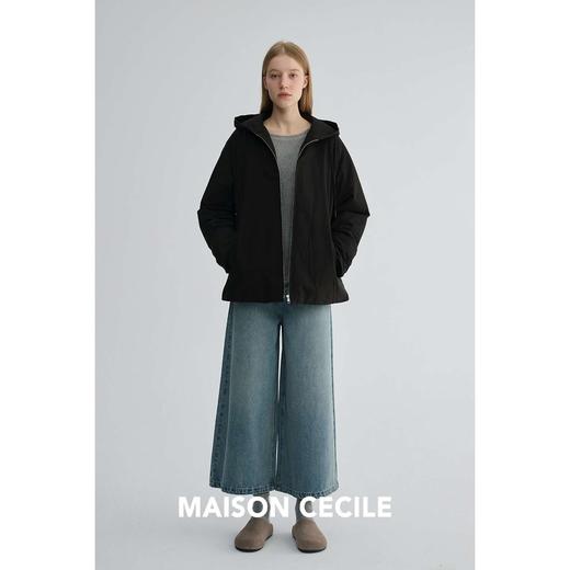 MAISON CECILE 宽松量感大裤腿休闲复古松弛感做旧牛仔八分裤 商品图3