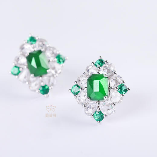 【四方如意】翡翠耳钉-EZ2405092 商品图3
