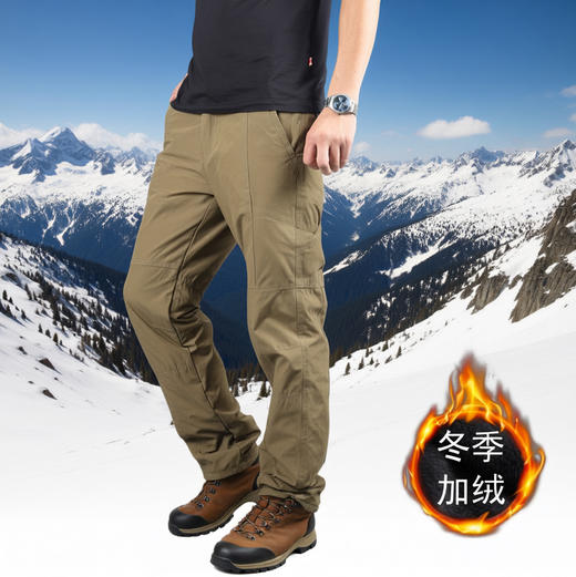 纳趣户外男女款加绒工装速干裤秋冬保暖多袋情侣软壳裤 商品图7