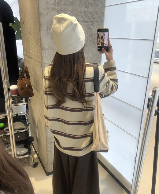 韩国订单条纹定律糯叽叽长袖T恤12082 商品图5