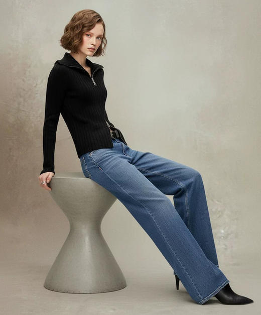 miss‼️加绒拖地牛仔裤直筒裤1118 商品图4