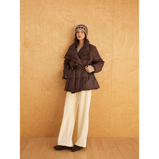 HeyDress斜门襟宽松立领羽绒服 商品图1