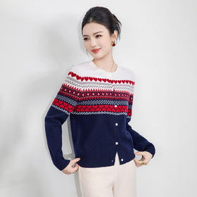 「高货wl」全新升级【铂金会员284/天猫379/差价95】(00613)洛诗琳慵懒爱心立体织花开衫2025秋冬圣诞氛围感针织外套