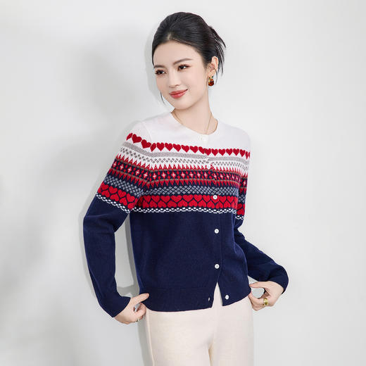 「高货wl」全新升级【铂金会员284/天猫379/差价95】(00613)洛诗琳慵懒爱心立体织花开衫2025秋冬圣诞氛围感针织外套 商品图0