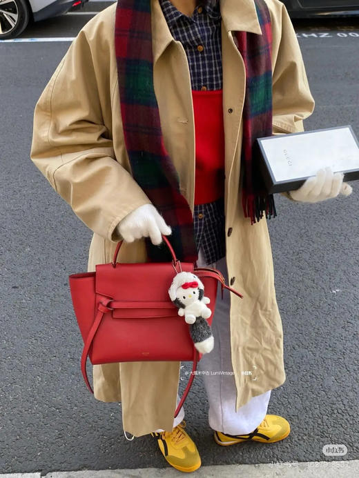 Celine 鲶鱼 nano 红色 牛皮 斜挎包 商品图2