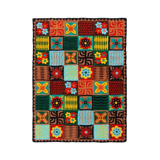 苏苏姐家波西米亚毯子手工diy钩针毯子编织毛线团4股棉制作材料包 商品图4