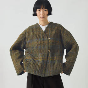 TOAST Kantha Tweed Cotton Jacket 女装无领刺子绣棉服