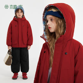 【年服】植木三防两面穿连帽棉服外套55V070036