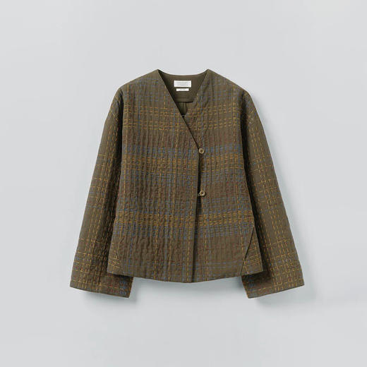 TOAST Kantha Tweed Cotton Jacket 女装无领刺子绣棉服 商品图4