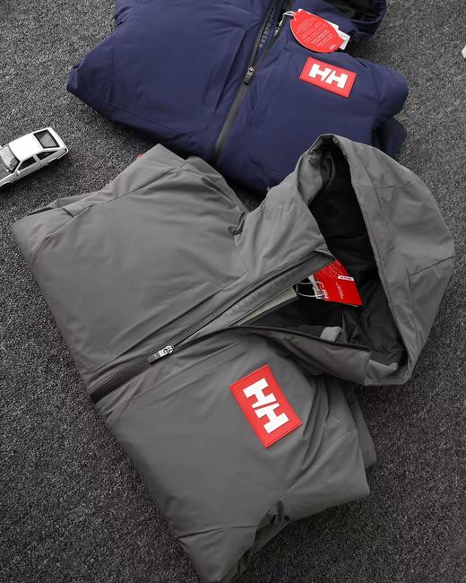 D120805秋冬红硅胶标连帽冲锋衣羽绒服男女同款情侣款 商品图8