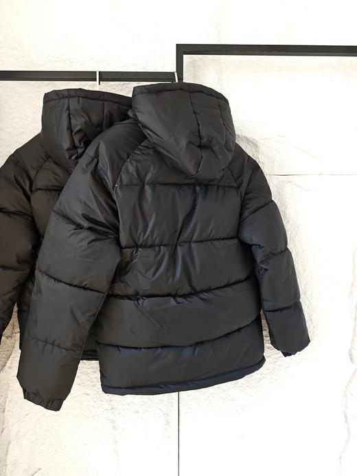 D120804冬季男女款户外保暖肩袖箭头logo简约大气连帽面包棉服 商品图3
