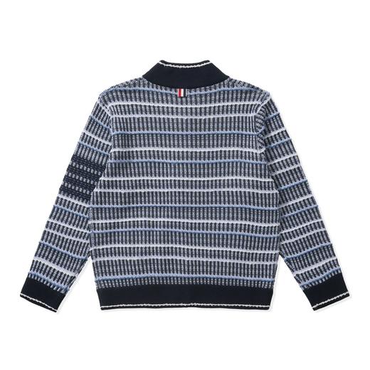 中性款条纹针织毛衣棒球领夹克外套la022 商品图1