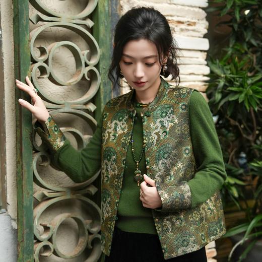 西子/【万华金龙】非遗宋锦万花阵天华锦织金新中式马甲/MJTJ0780 商品图3