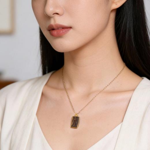 金刚杵丨天然芽庄白奇楠包金吊坠 沉水级 SP10549 商品图1