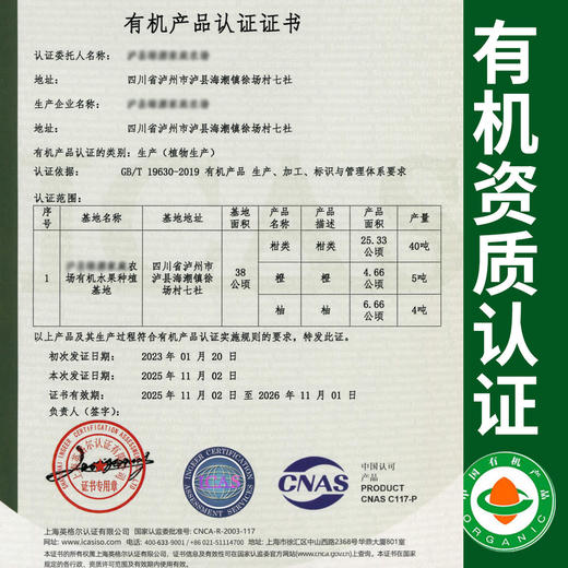【厂商直发】四川痴农夫有机大雅耙耙柑5斤/6斤装果肉清甜多汁新鲜包邮 商品图1