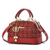 雀说 红色小香风女士手拎包高级感百搭单肩女包T0808 商品缩略图4