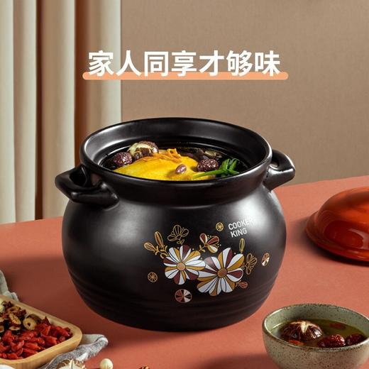 炊大皇（COOKER KING）砂锅煲汤炖汤炖锅家用大容量沙锅煲粥耐高温陶瓷煲明火煤气灶专用 3.5升适合（2-5人） 商品图1