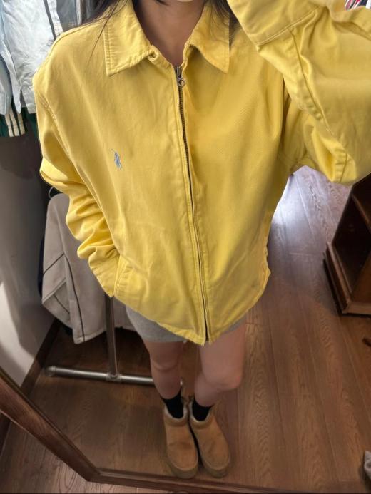 D120840美式复古小鸡黄翻领拉链设计夹克外套男女同款 商品图2