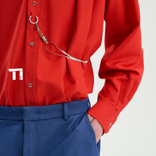 启世录TIWILLTANG“濠慵”松弛架构垂瀑听链襟前星轨光迹衬衫 商品图2