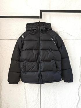 D120804冬季男女款户外保暖肩袖箭头logo简约大气连帽面包棉服