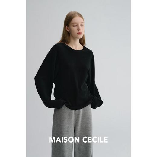 MAISON CECILE 四色|磨毛超糯温暖亲肤松弛蝙蝠袖含羊毛打底上衣 商品图3