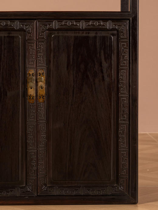 清	红木回纹亮格柜摆件 商品图2