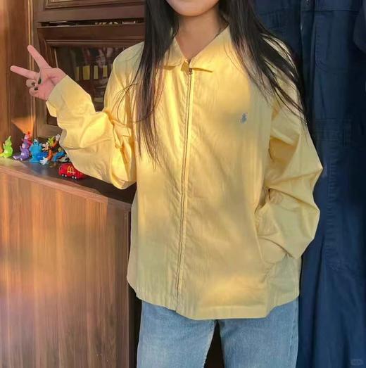 D120840美式复古小鸡黄翻领拉链设计夹克外套男女同款 商品图0