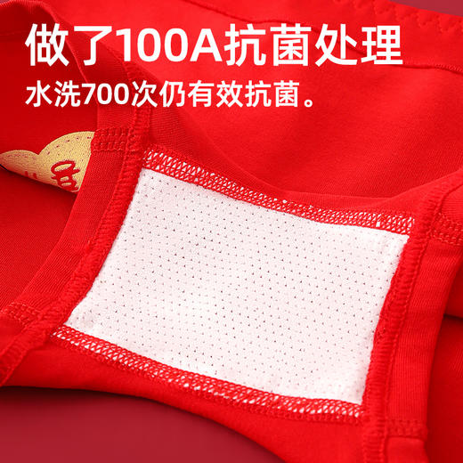 【秒杀】【5条装】2026年马年新年璐童梦儿童A类婴儿棉新年红内裤100A抗菌平角男女孩宝宝中大童四角小童透气短裤xl-4xl 商品图7