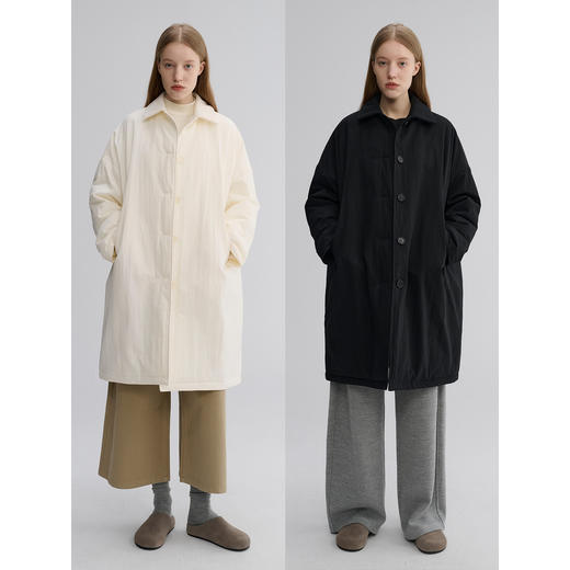 MAISON CECILE 两色|冬日极简夹棉风衣感厚实保暖松弛百搭棉服外套 商品图0