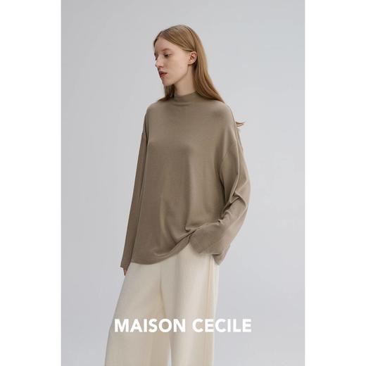 MAISON CECILE 四色|秋冬软糯亲肤半高领松弛慵懒感宽松百搭上衣 商品图2