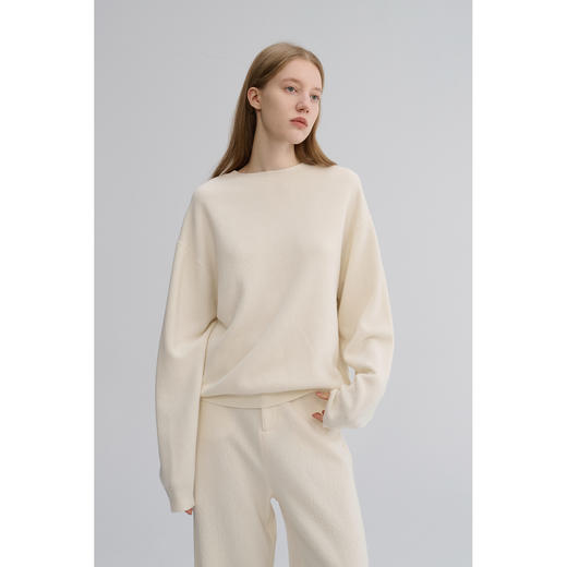 MAISON CECILE 两色|宽松中性卫衣感重工耗时廓形简约松弛针织毛衣 商品图0