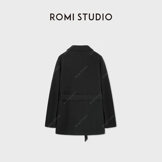 ROMI STUDIO秘鲁羊驼超细澳毛西装领收腰毛呢大衣外套RWCWW87287 商品图1